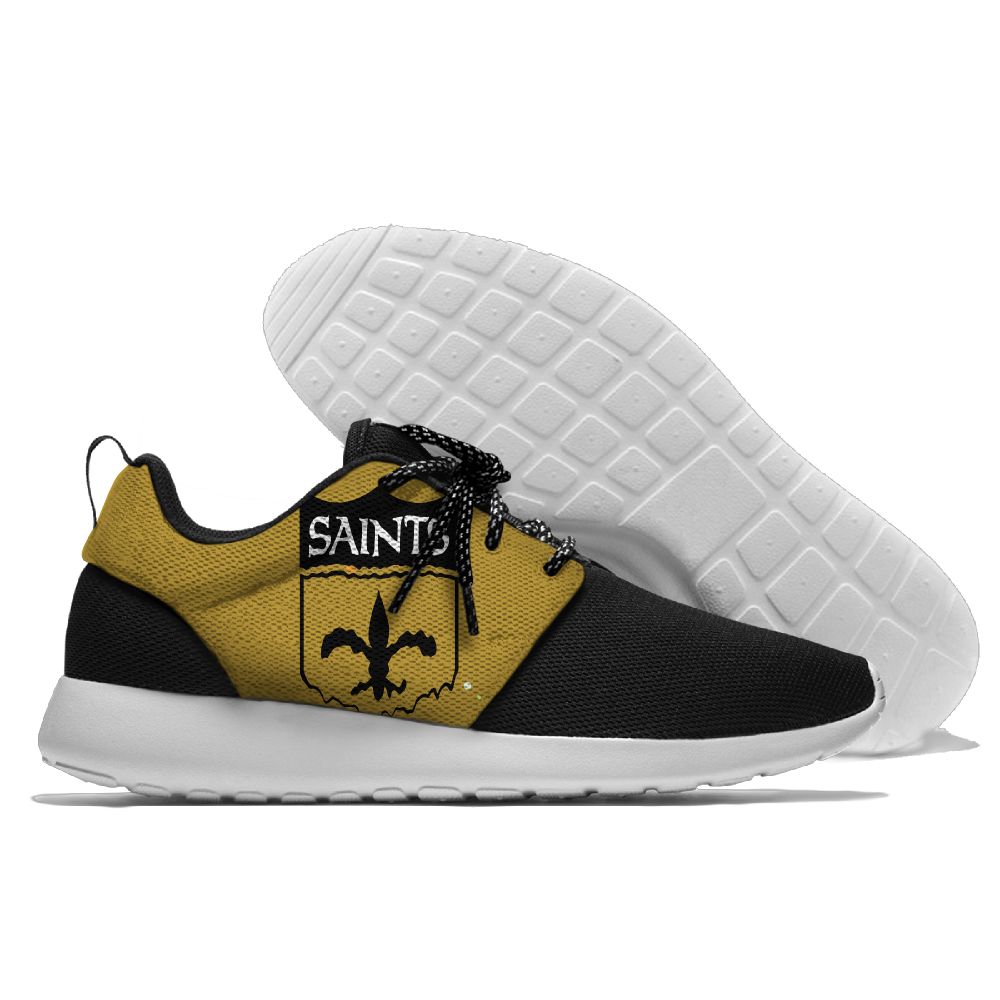 Men's NFL New Orleans Saints Roshe Style Lightweight Running Shoes 001